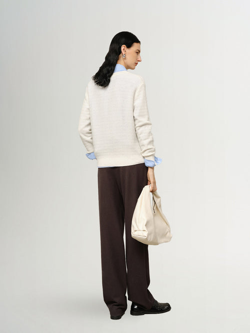 Load image 1 in gallery view. Round Neck Cashmere Sweater