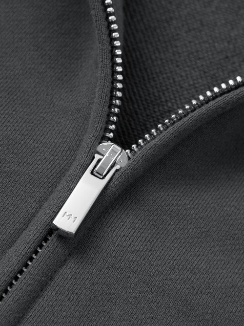 Carica immagine 1 in visualizzazione galleria. Veste grise à capuche grise zippée