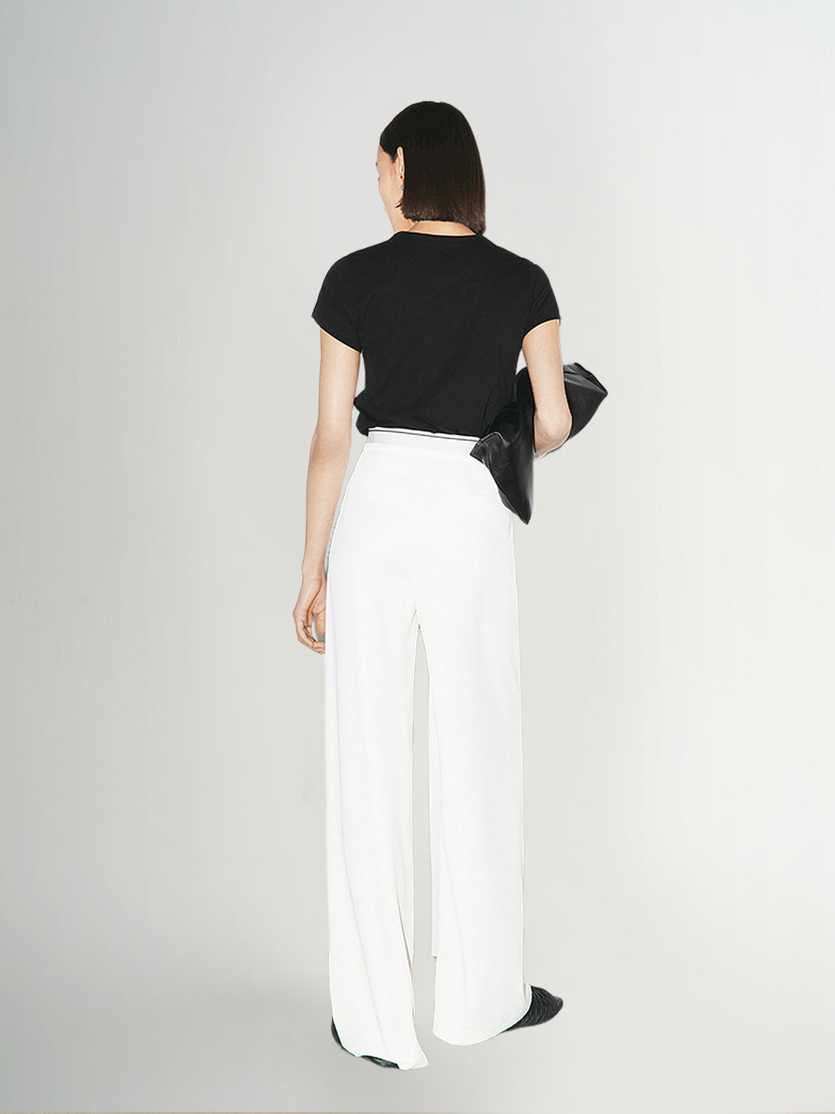 Women's White Wide Leg Trousers