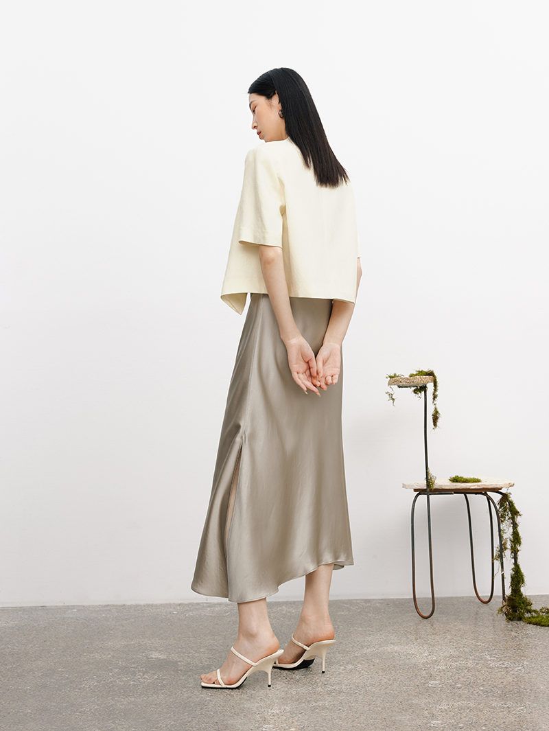 Women's Summer Off-White Notch Lapel Stable Short Sleeves Short Blazer