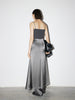 Women's Gray Straight Fit Breathable Acetate Skirt