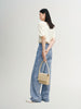 Straight blue denim cotton jeans