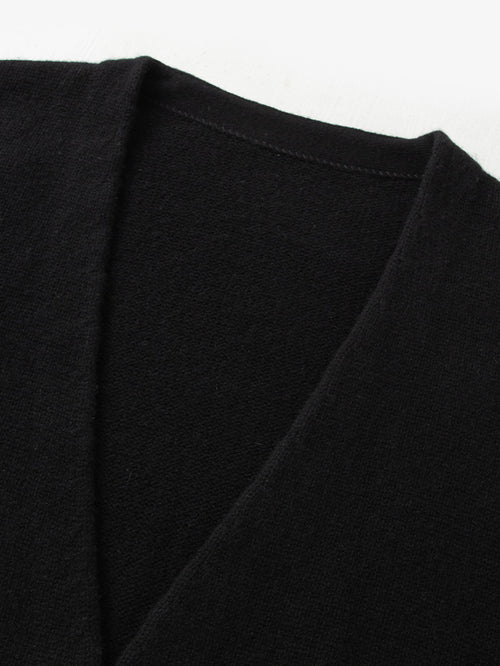 Carica immagine 1 in visualizzazione galleria. Women's Black V Neck Long Sleeves Wool Cardigan