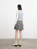 Women's Sky Blue V Neck Rib Pattern Knit Vest Sweater