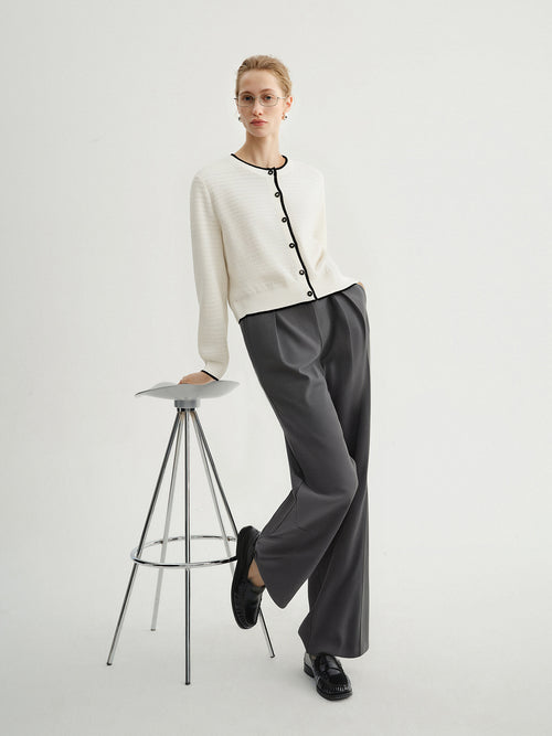 Load image 1 in gallery view. Dark gray wide leg pants