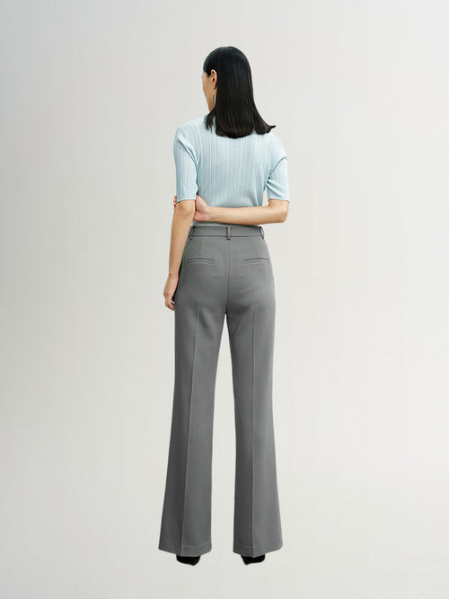 Load image 1 in gallery view. Women's Gray Smooth Slightly Flare Suit Pants