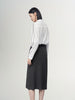 Dark gray straight skirt with wave seams