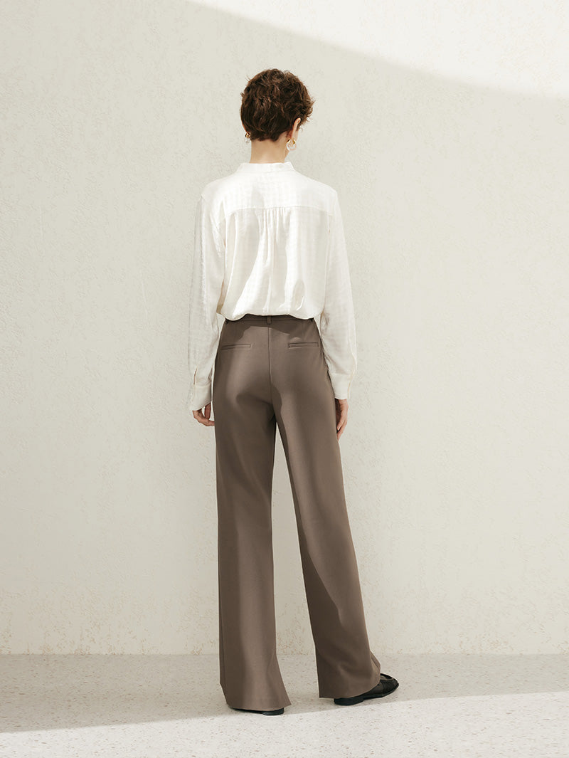 Women's Brown Straight Fit Trousers