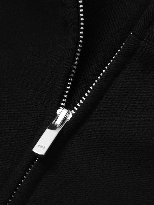 Charger l'image 1 dans la galerie. Veste courte noire à capuche zippée