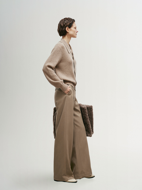 Load image 1 in gallery view. Khaki straight pants