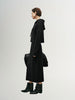 Black and shiny long knitted skirt