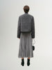 Grey short skirt with elastic waist and pleated design