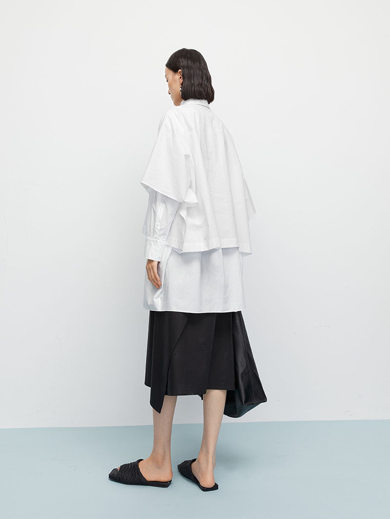 Women's Black Irregular A-Line Fit Skirt