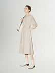 Beige cotton round neck dress
