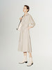 Beige cotton round neck dress