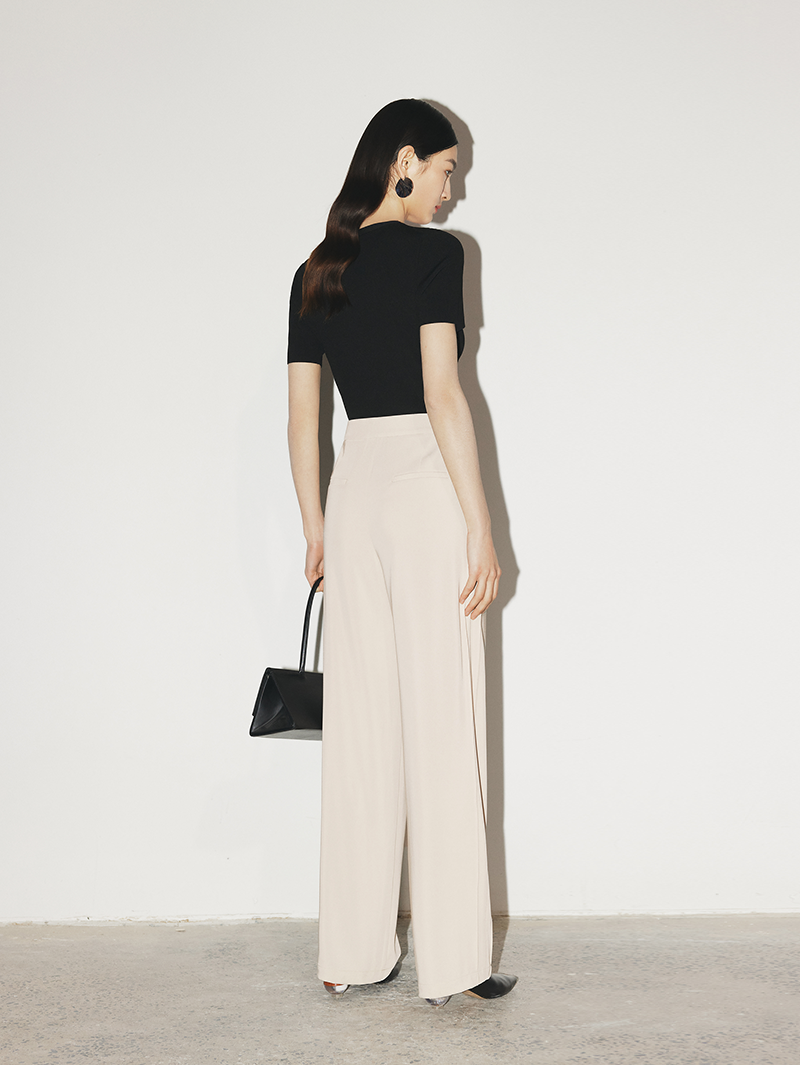 Women's Beige Straight Fit Lightweight Trousers