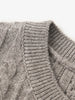 Women's Brown Wool Vest Splicing Cotton Dress