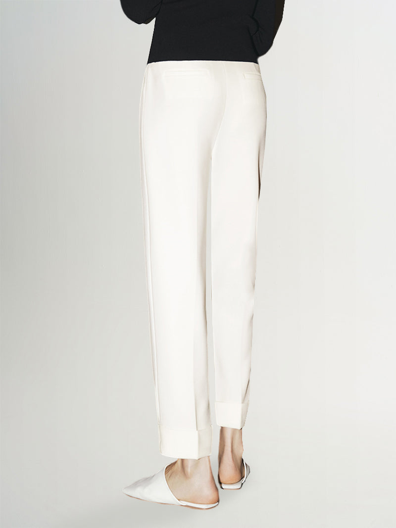 Pantalon blanc à ourlet