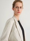 Linen Striped Peak Lapel Blazer