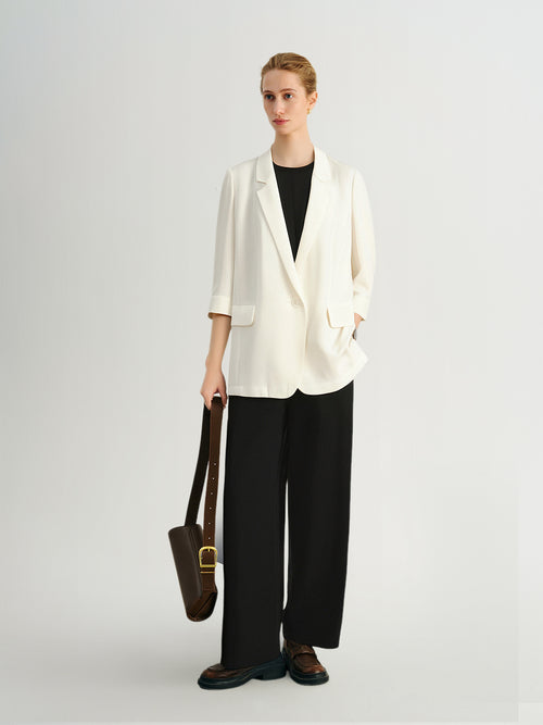 Charger l'image 1 dans la galerie. 3/4 Sleeve Silk Blazer