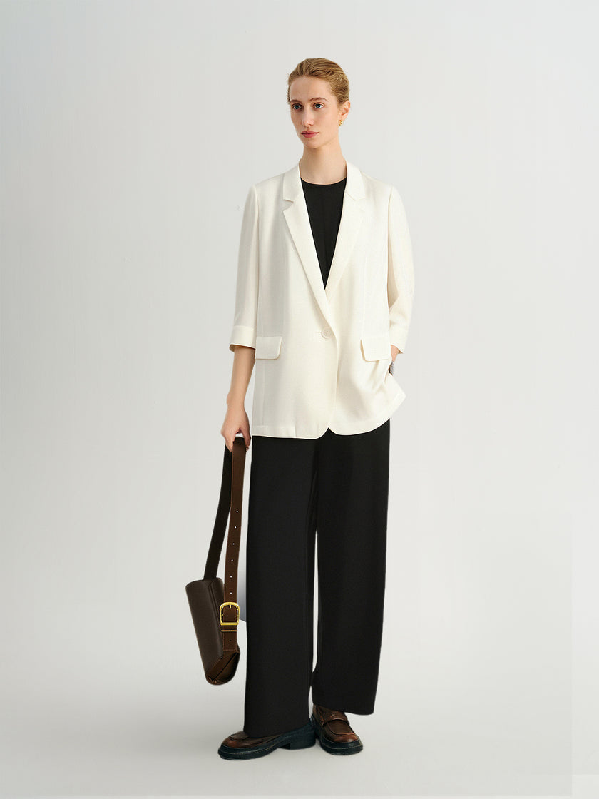 3/4 Sleeve Silk Blazer