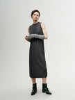 Women's Smoke Gray Sleeveless Straight Fit Knit Dress