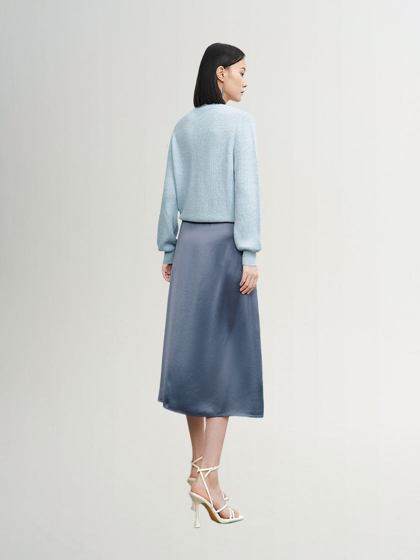 Jupe grise bleue haute taille