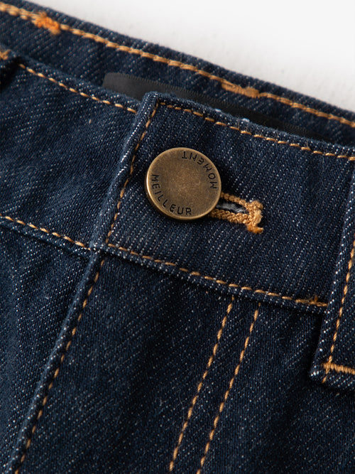 Load image 1 in gallery view. Women's Dark Blue 100% Cotton Jeans Pants