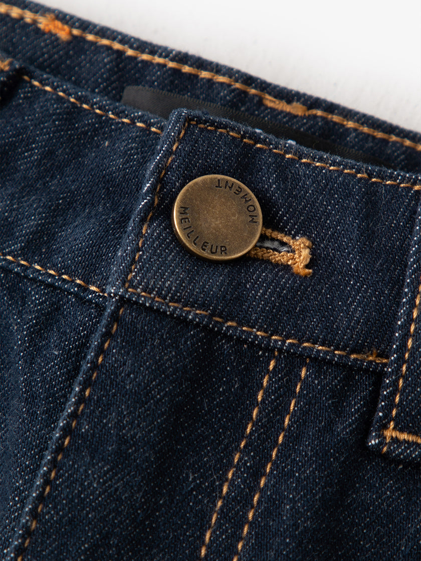 Women's Dark Blue  100% Cotton Jeans Pants