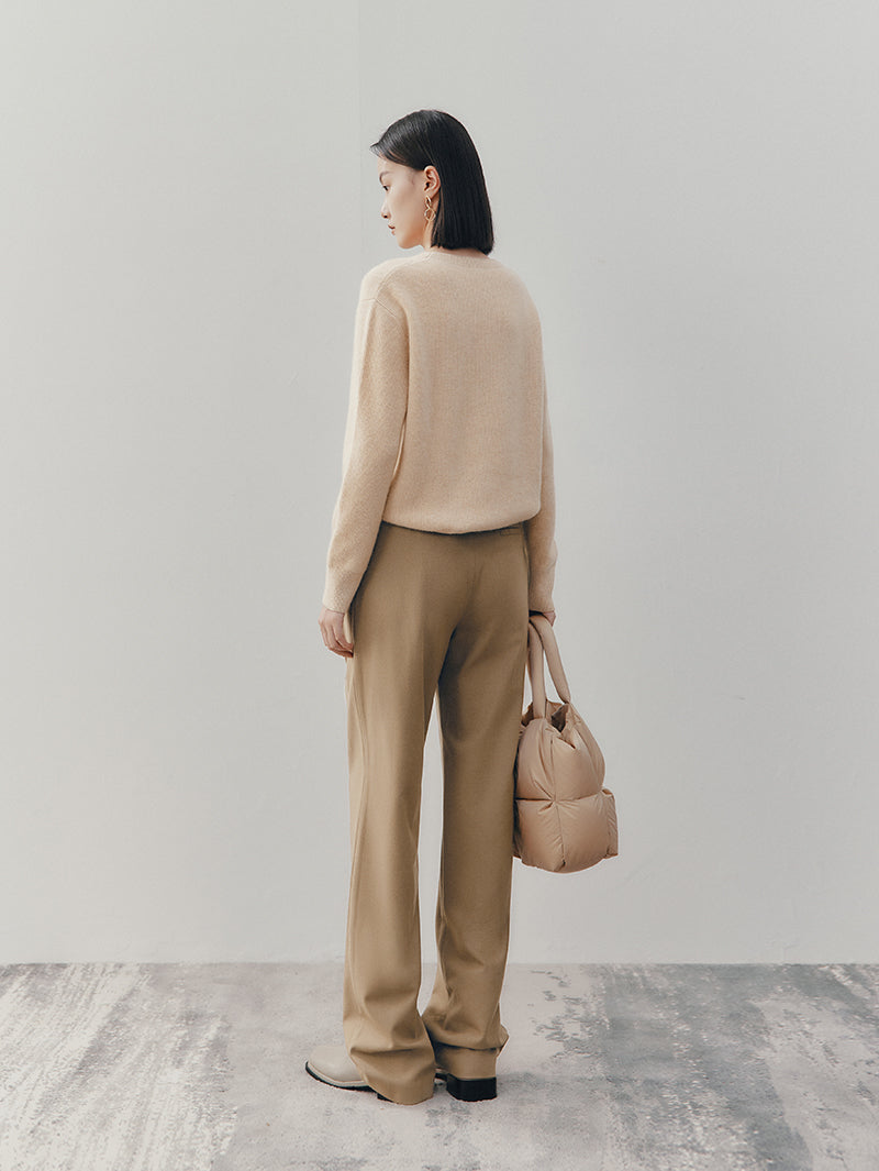 Women's Winter Brown Wide Leg Stable Trousers