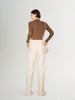 Pantalon large en chenille beige