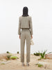 Women's Khaki Notch Lapel Double Short Blazer