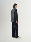 Women's Grey Notch Lapel Long Sleeves Blazer Jacket