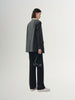 Women's Grey Notch Lapel Long Sleeves Blazer Jacket