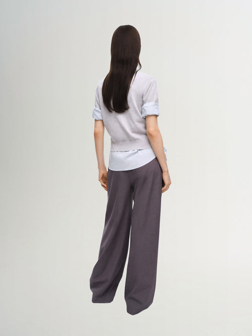 Load image 1 in gallery view. Gray wide pants