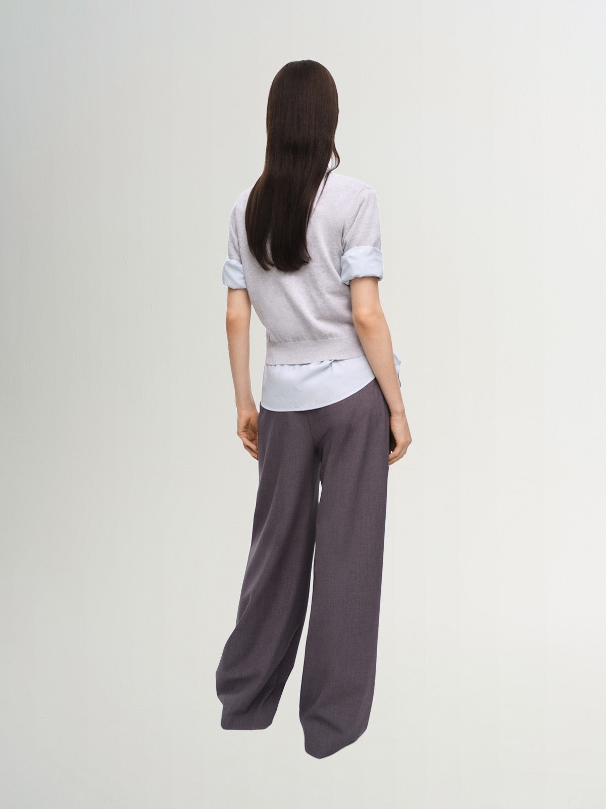 Pantalon large gris
