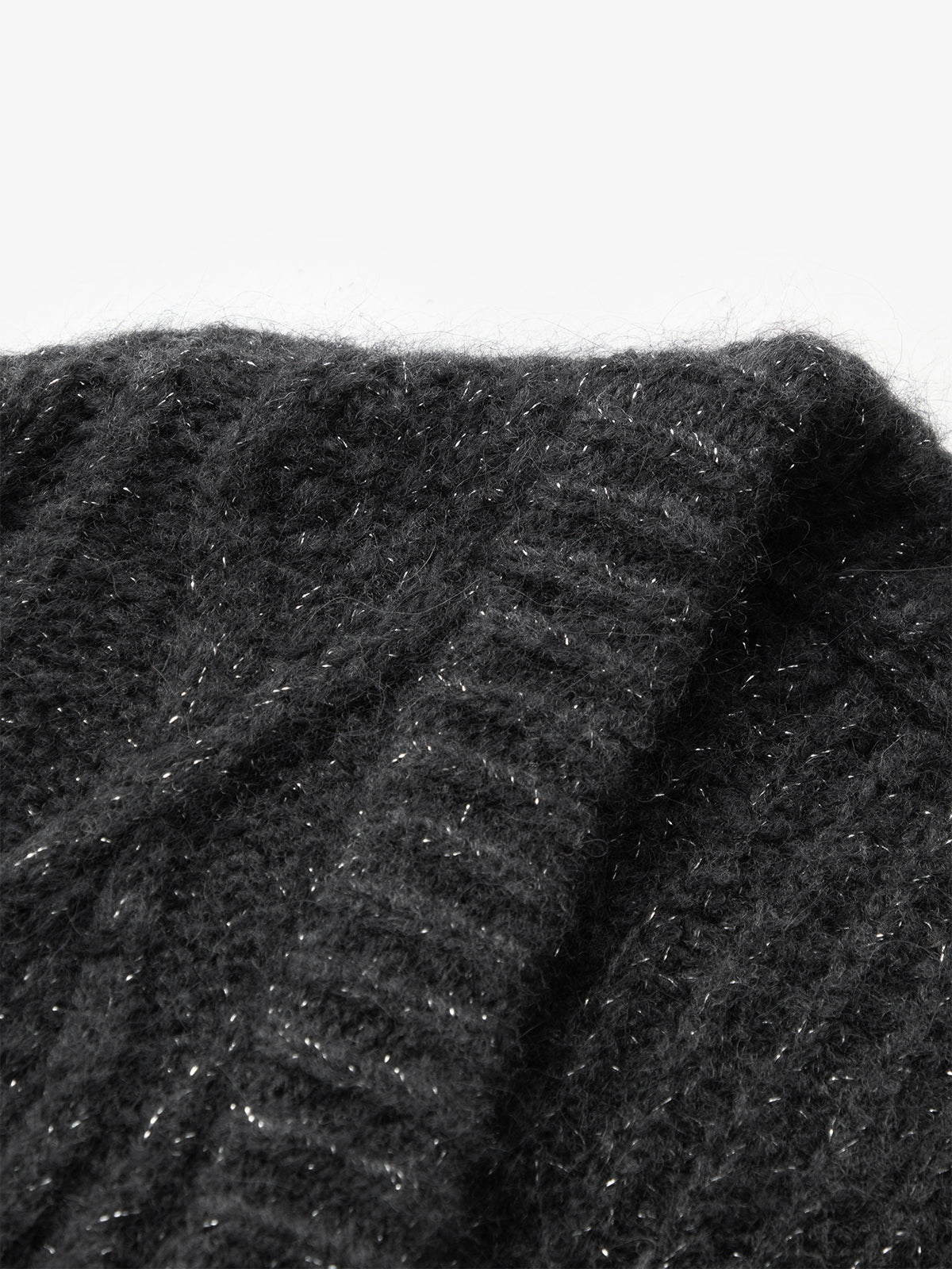 Long black alpaca wool cardigan