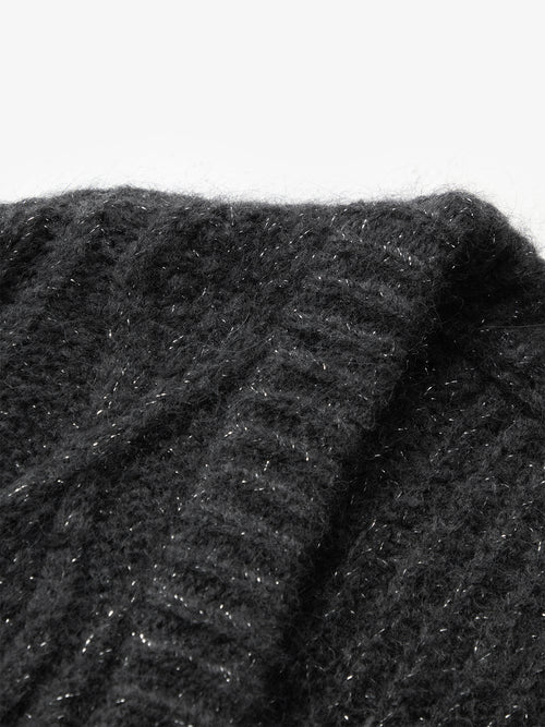 Load image 1 in gallery view. Long black alpaca wool cardigan