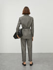 Women's Gray Peak Lapel Single Breasted Blazer 5C9111721