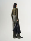 Women's Gray Wide Leg Belted Winter Trousers