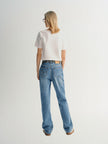 Women's White Round Neck Short Sleeves Summer T-Shirt 5E5900882