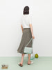Women's Gray Flounce Fit Middle Length Skirt
