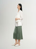 White blazer with special texture, notched lapel collar, double breasted