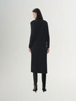 Black straight slit skirt