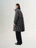 Women's Gray Warm Goose Puffer Long Hooded Jacket with Belt
