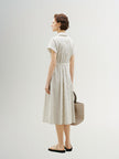 Beige belted dress