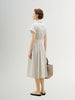 Beige belted dress