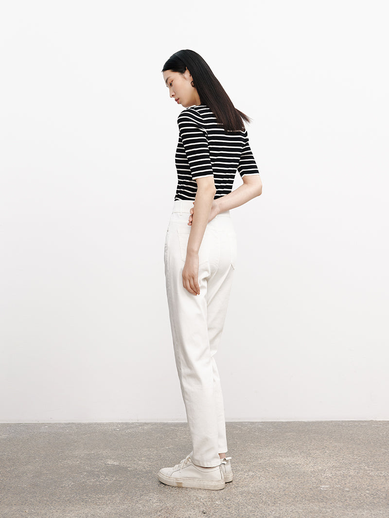 Polo boutonné à rayures