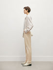 Women's White Small Leg Cotton Trousers