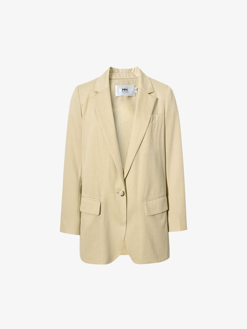 Charger l'image 1 dans la galerie. Women's Beige Notch Lapel Single Breasted Quarter Sleeve Blazer